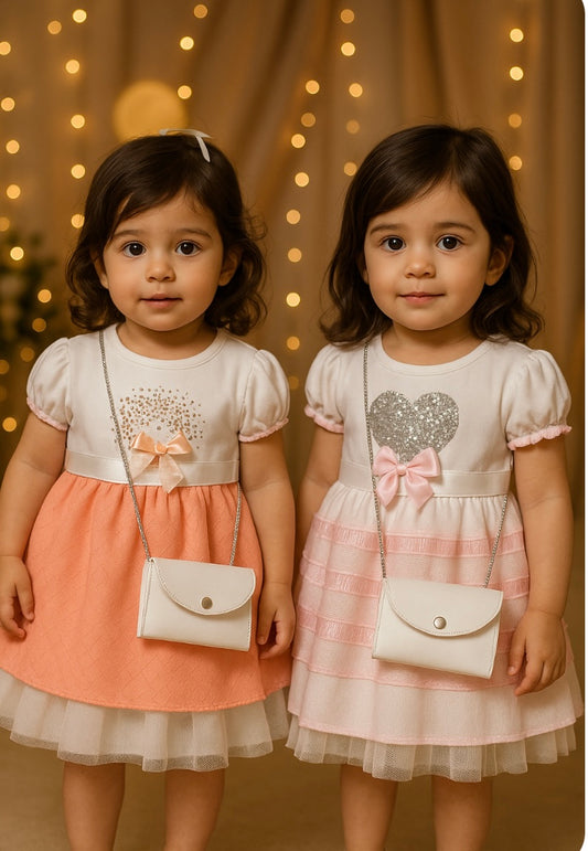 Festliches Kleid mit Handtasche