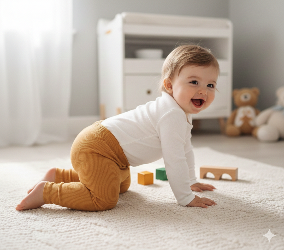 Gerippte Baby-Leggings in 3 Farben